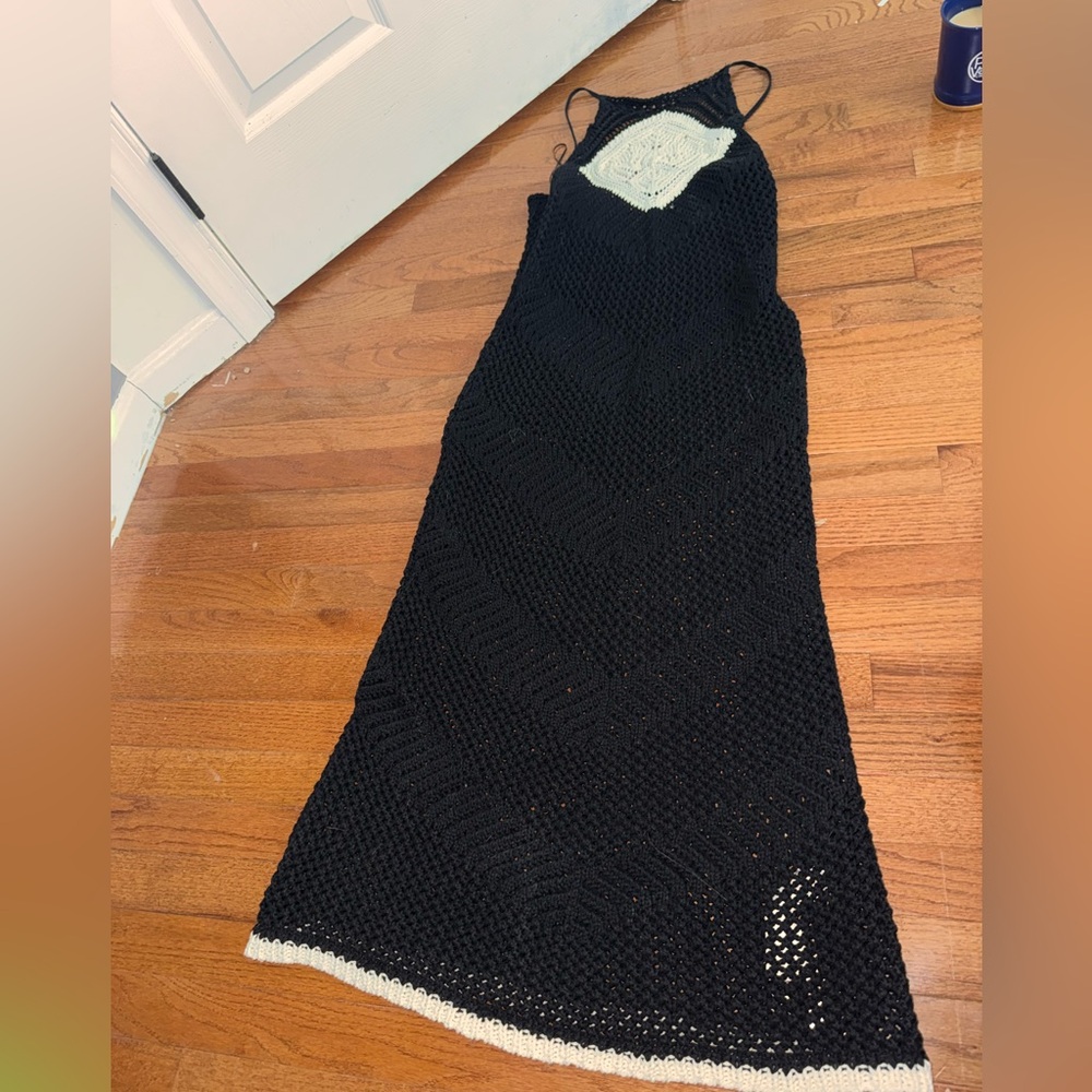 Zara Black and White Knit beach Dress NEVER WORN!